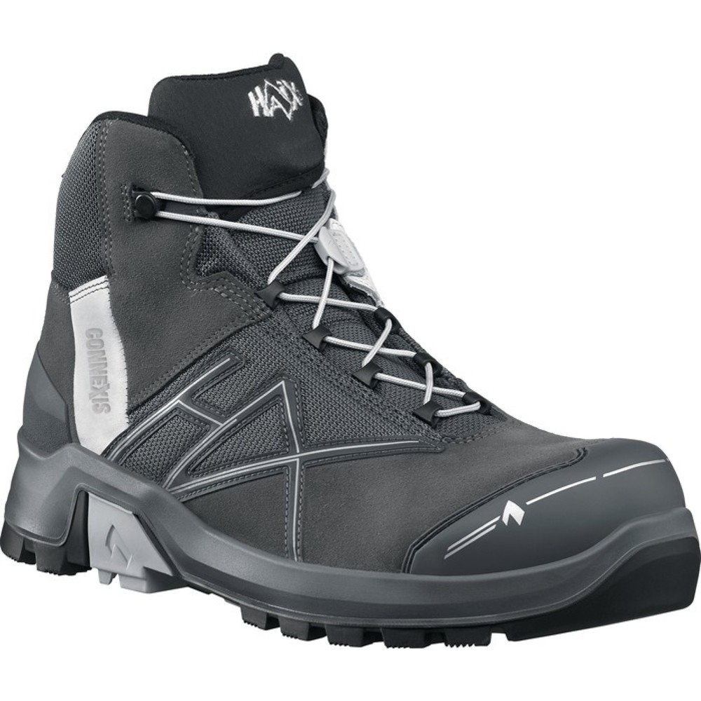 HAiX® Sicherheitsstiefel Connexis® GTX mid, Größe 8 (42) grau/silber, S3 HRO HI CI WR SRC