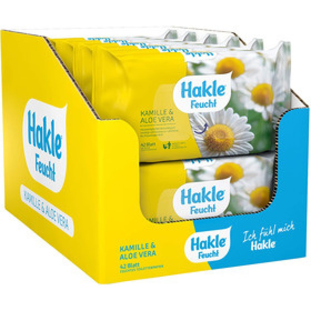 Hakle Feucht Toilettenpapier Kamille & Aloe Vera, 1 VE = 12 Packungen à 42 Blat