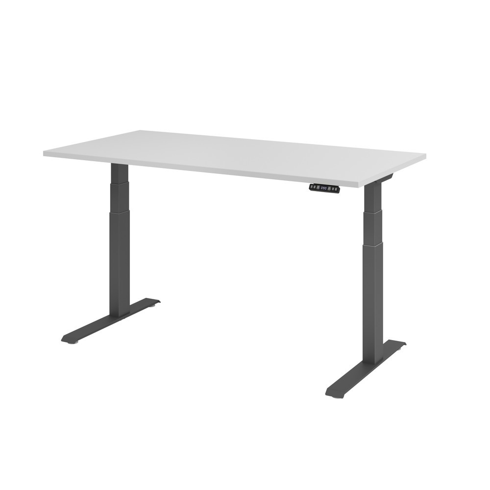 Hammerbacher Sitz-Steh-Schreibtisch el.160x80cm Grau/Graphit