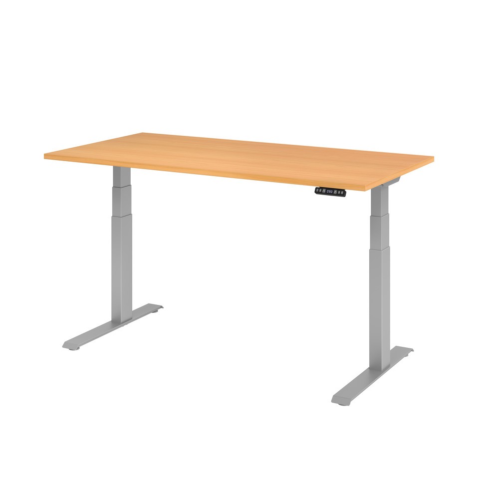 Hammerbacher Sitz-Steh-Schreibtisch el.160x80cm Buche