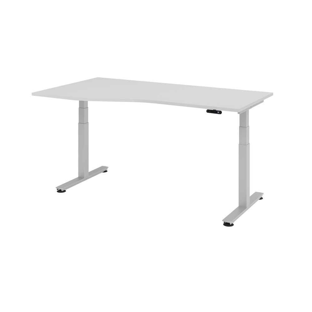 Hammerbacher Sitz-Steh-Schreibtisch el.180x100/80 cm Grau