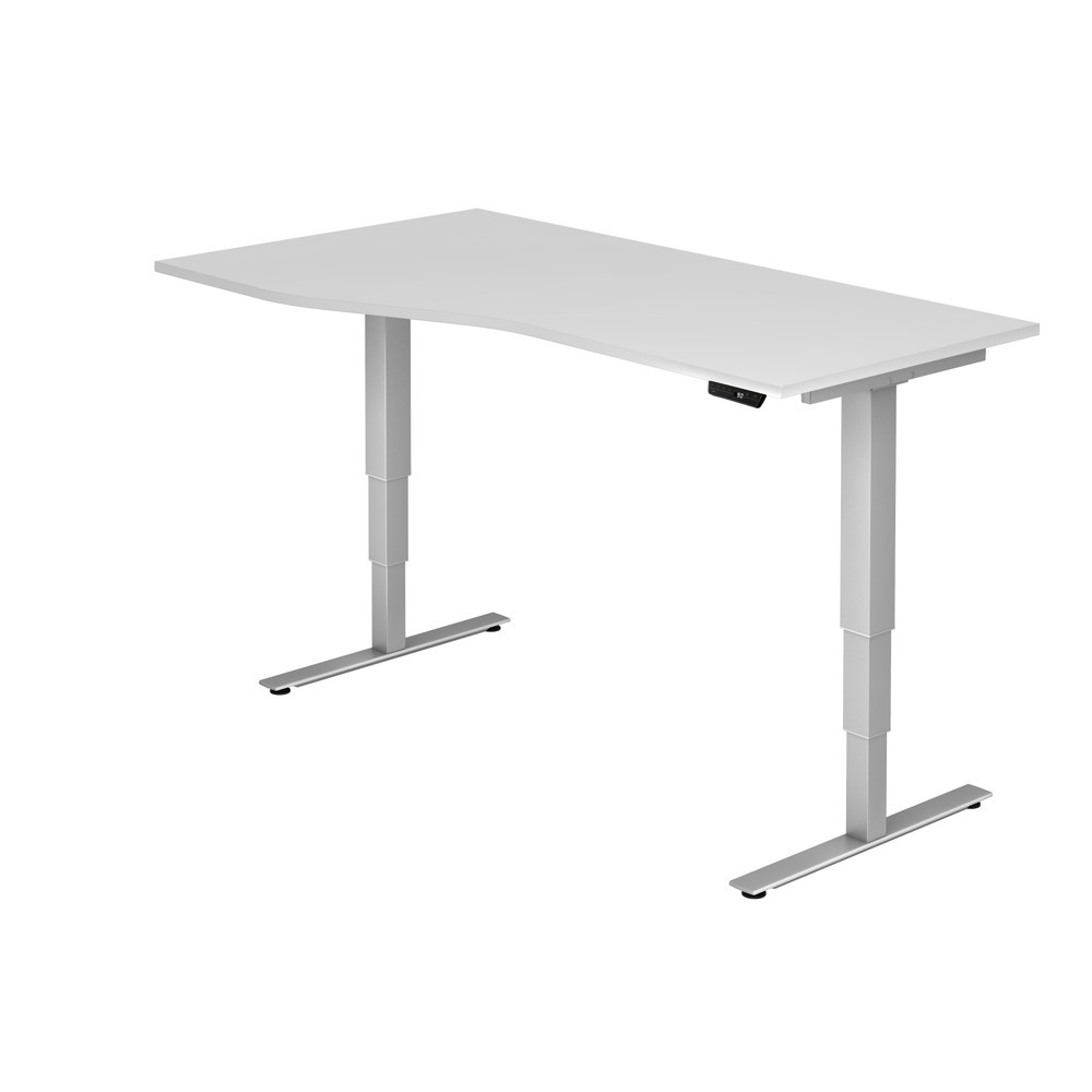 Hammerbacher Sitz-Steh-Schreibtisch el.180x100/80 cm Weiß