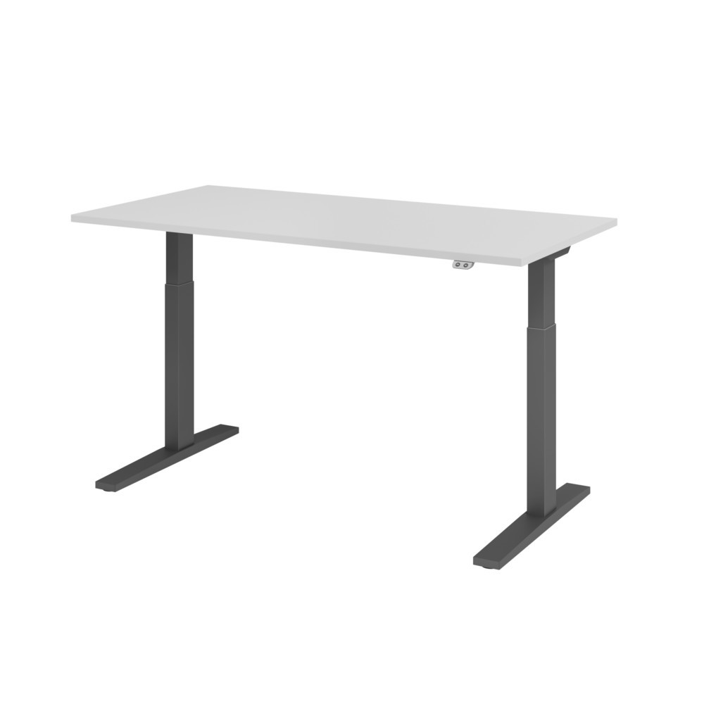 Hammerbacher Sitz-Steh-Schreibtisch el.160x80cm Grau/Graphit