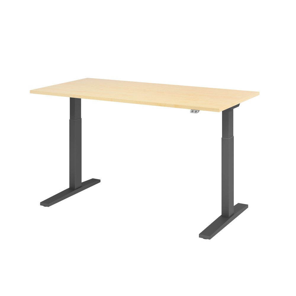 Hammerbacher Sitz-Steh-Schreibtisch el.160x80cm Ahorn/Graphit