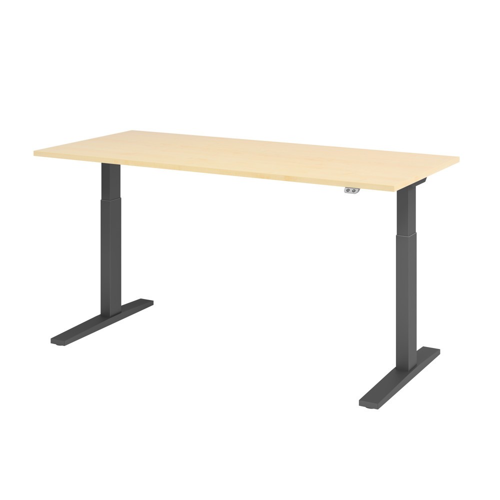 Hammerbacher Sitz-Steh-Schreibtisch el. 180x80cm Ahorn/Grau