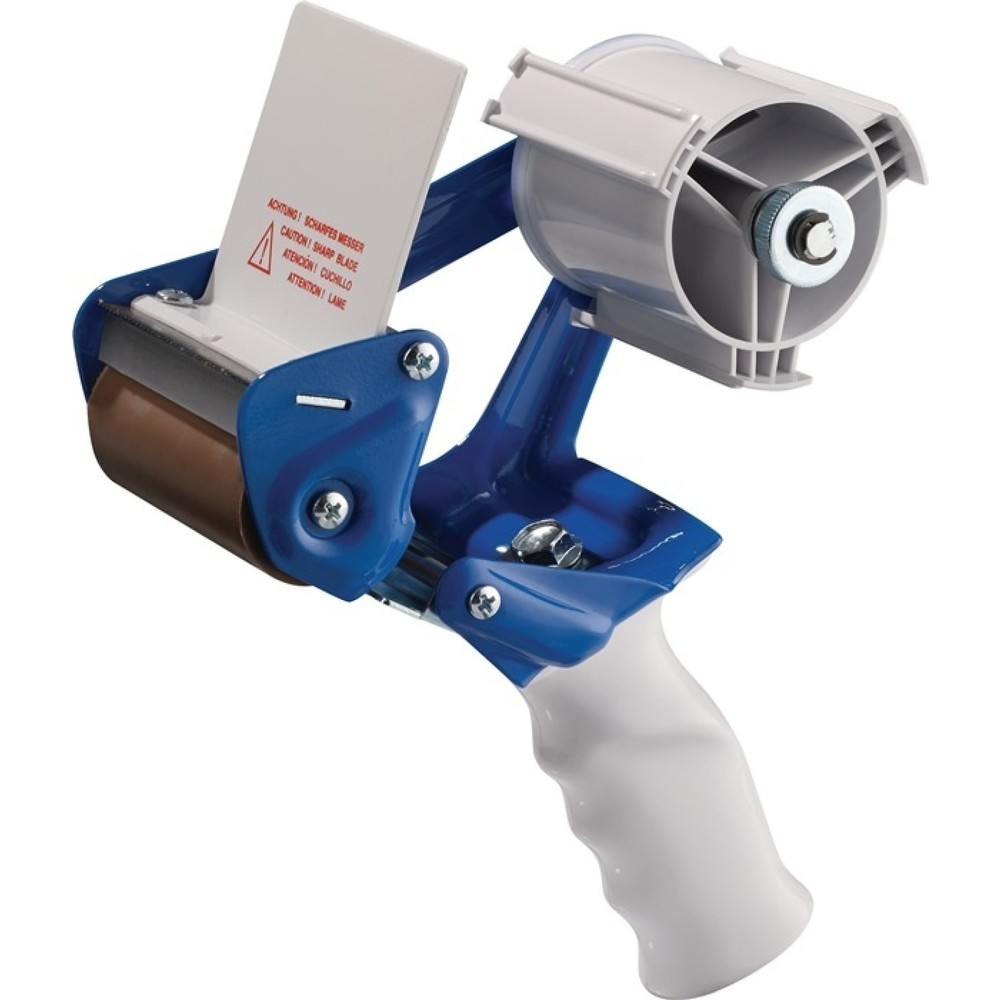 Handabroller Profi K75B, blau/weiß, Metall, für Bandbreite bis 75 mm