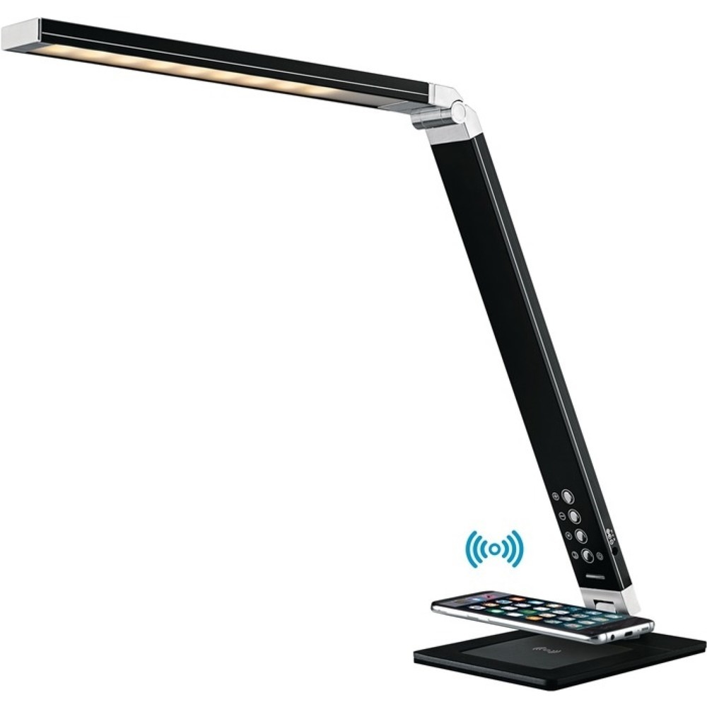 HANSA Schreibtischleuchte, Standfuß, Aluminium schwarz Höhe max. 420 mm, mit LED