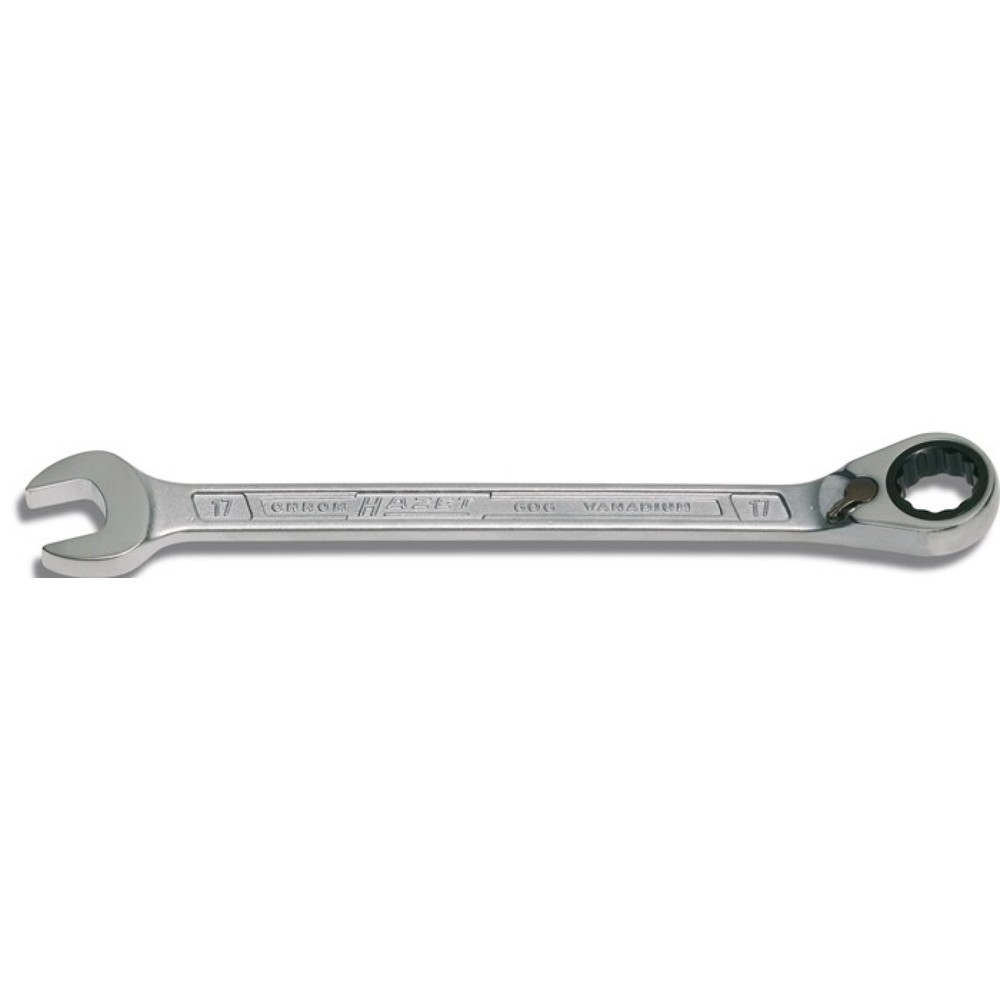 HAZET® Maulringratschenschlüssel 606, Schlüsselweite 8 mm Länge 129,9 mm, umschaltbar, Ringseite 15 °