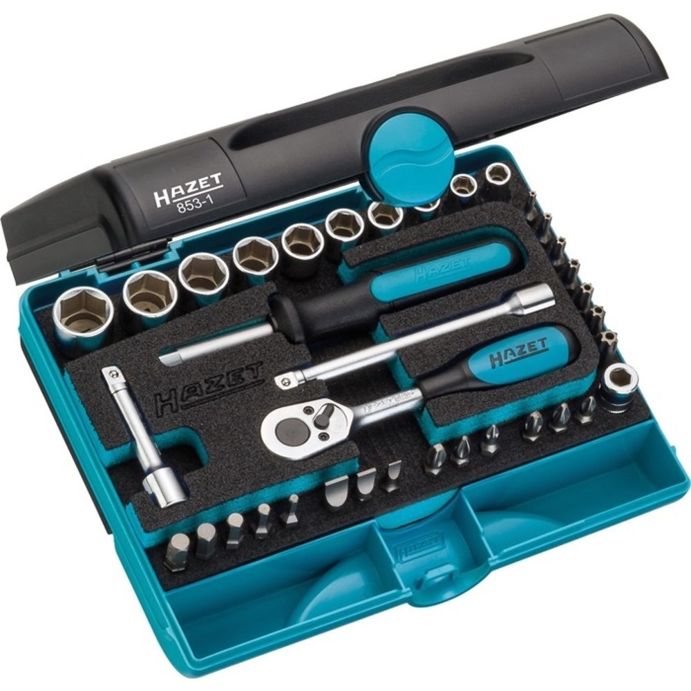 HAZET® Steckschlüsselsatz 853-1, 36-teilig 1/4 Zoll, Schlüsselweiten 5,5-14 mm