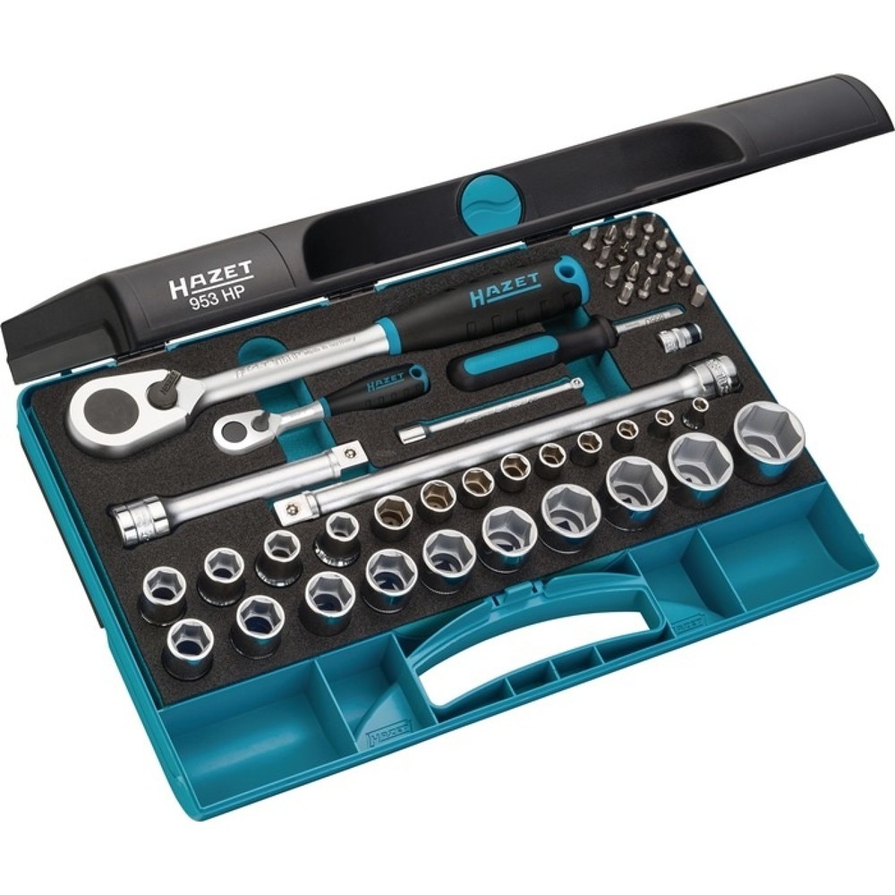 HAZET® Steckschlüsselsatz 953 HP, 44-teilig 1/4 + 1/2 Zoll, Schlüsselweiten 5-27 mm