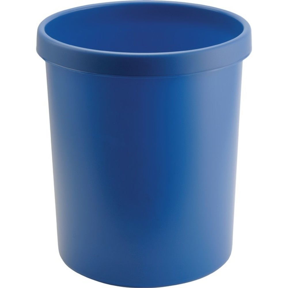 helit Papierkorb, Kunststoff, 30 l H405xØ350 mm mit Griffrand, blau