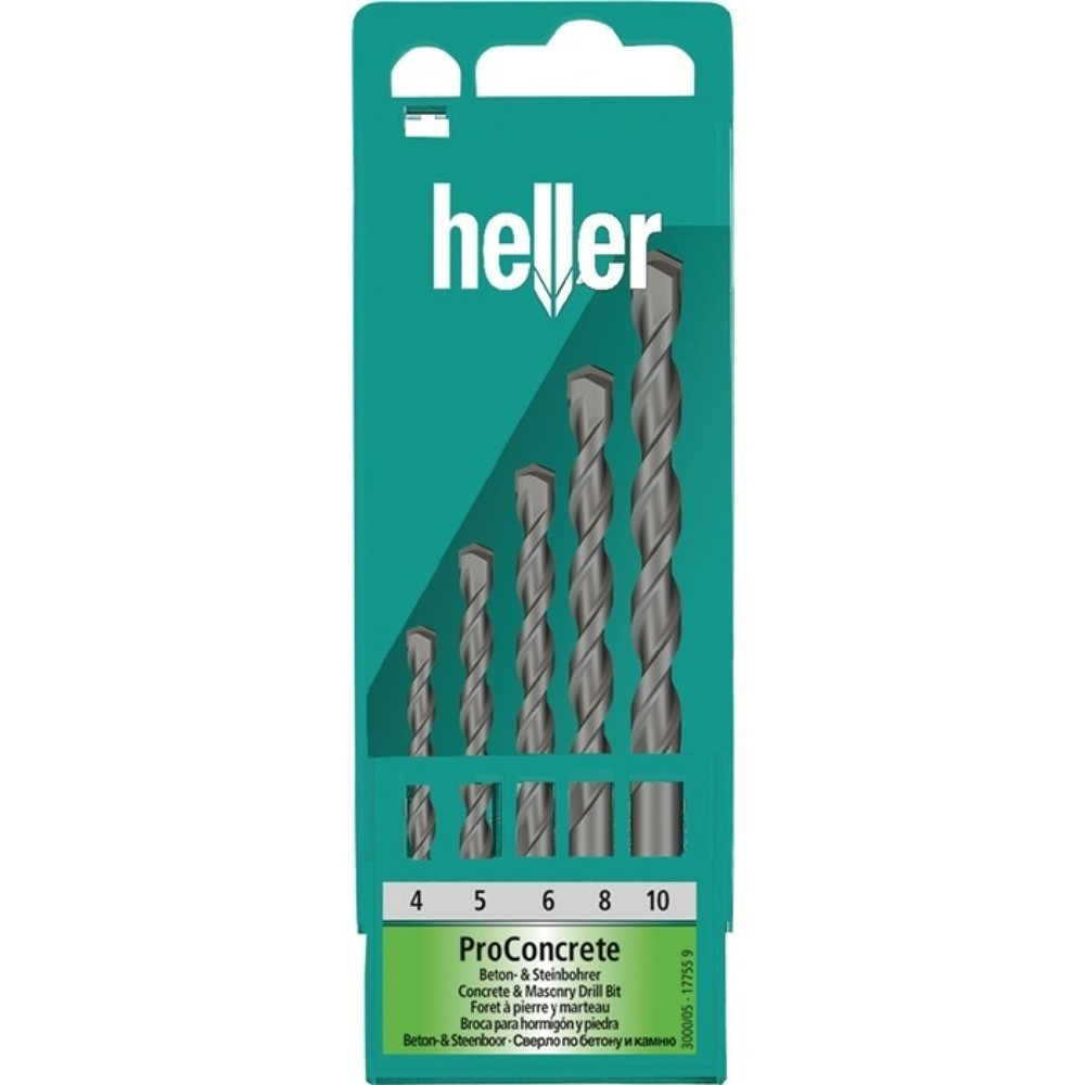 HELLER Beton-/Steinbohrersatz ISO5468 4-tlg.D.5/6/8/10mm