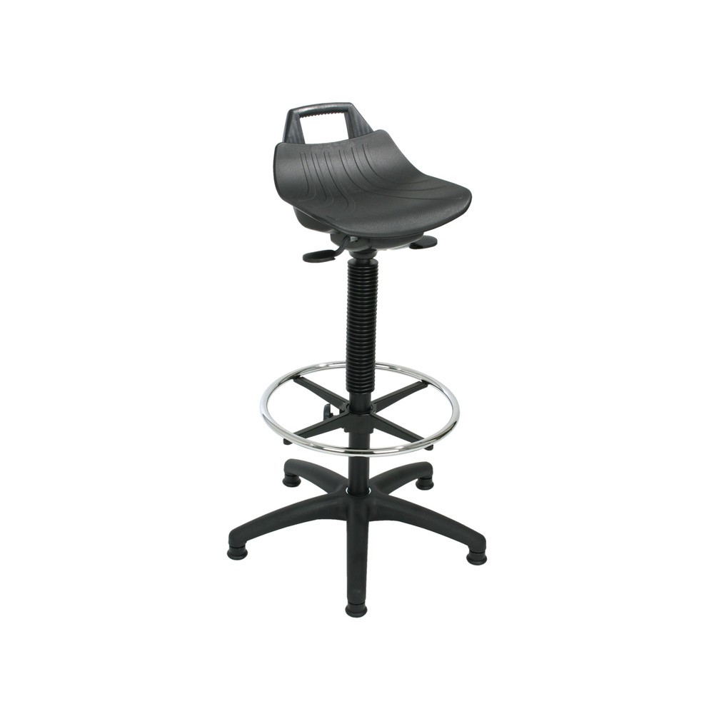 HEMMDAL Hocker Premium, PP-Sitz, Sitzhöhe 630-890 mm, Bodengleiter, Fußring