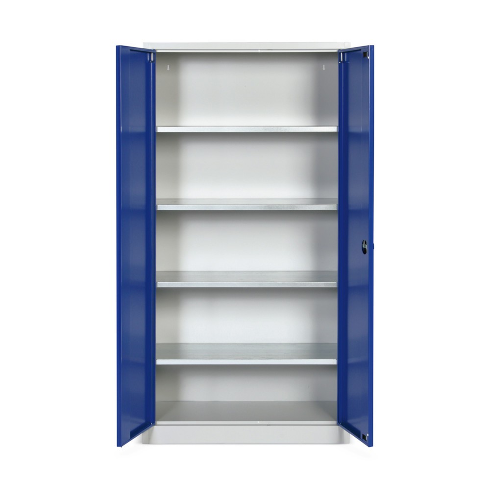 HEMMDAL Werkstatt-Flügeltürschrank, HxBxT 1.800 x 800 x 380 mm, lichtgrau/enzianblau