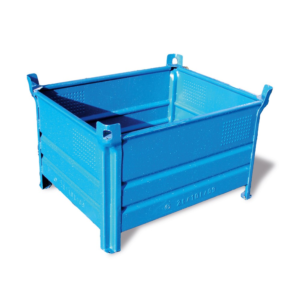 HESON® Stapelbehälter, mit Vollwand, Tragkraft 1000 kg, BxT 800 x 500 mm, blau