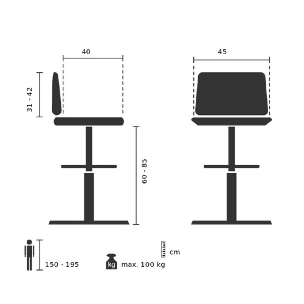 Produktabbildung Nr. 11: hjh OFFICE Arbeitsstuhl / Arbeitshocker TOP WORK 23 I Hartschaum, schwarz