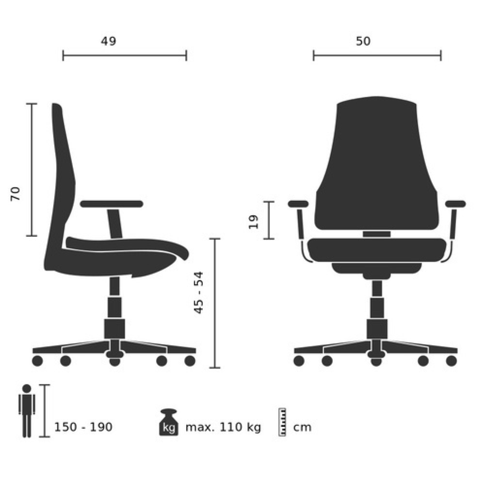 Produktabbildung Nr. 11: hjh OFFICE Bürostuhl / Drehstuhl SARANTO PRO Leder, schwarz