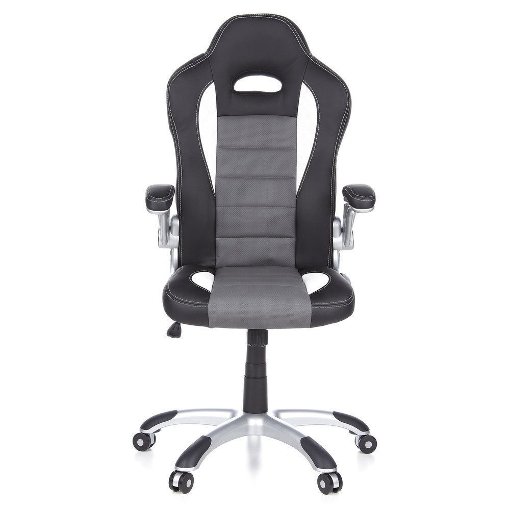 hjh OFFICE Gaming Stuhl / Bürostuhl GAME SPORT Kunstleder, schwarz/weiß/grau