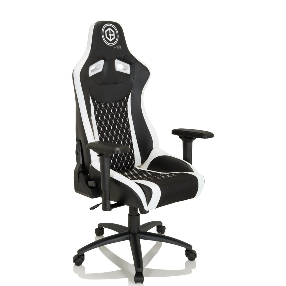 hjh OFFICE Gaming Stuhl / Bürostuhl GAMEBREAKER SX 4 Stoff, Kunstleder, schwarz/weiß