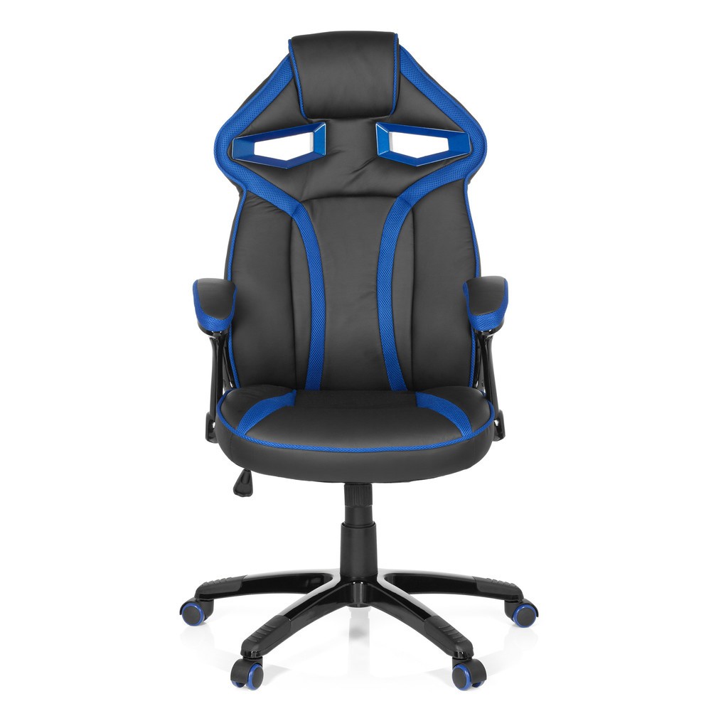 hjh OFFICE Gaming Stuhl / Bürostuhl GUARDIAN Kunstleder, schwarz/blau