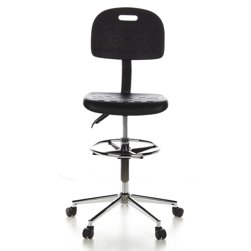 Produktabbildung: hjh OFFICE Hocker / Drehhocker TOP WORK 23 Kunstleder, schwarz