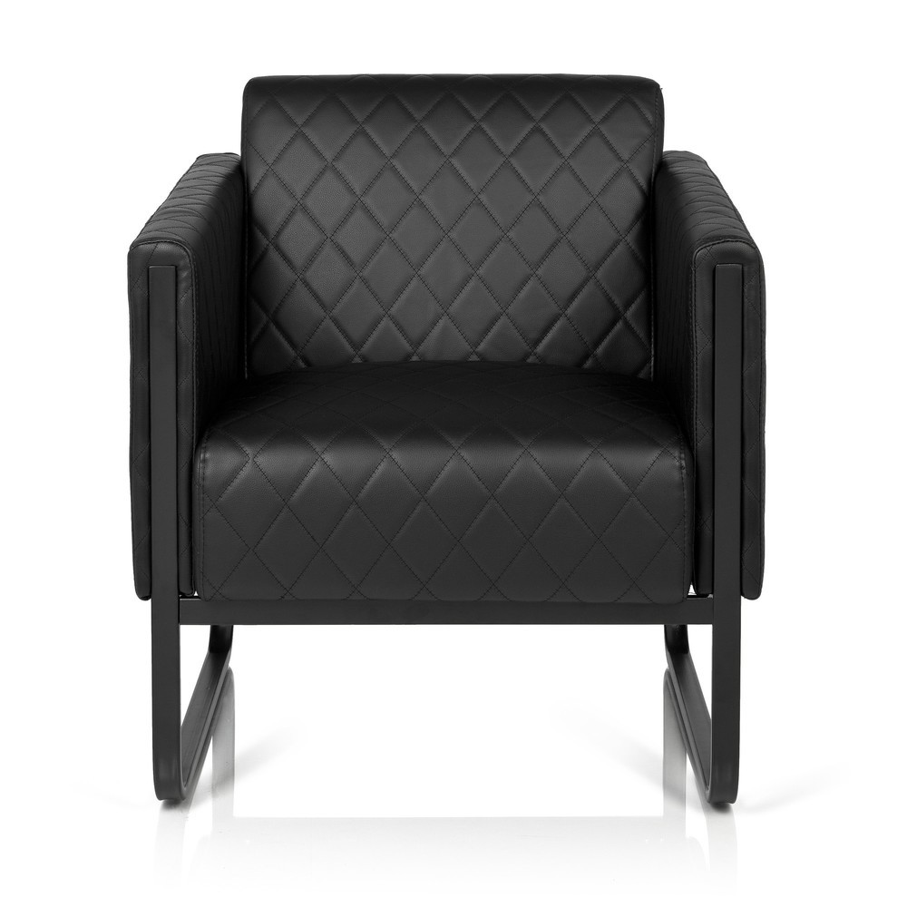 hjh OFFICE Loungesessel ARUBA BLACK Gestell schwarz Kunstleder, 1-Sitzer, schwarz