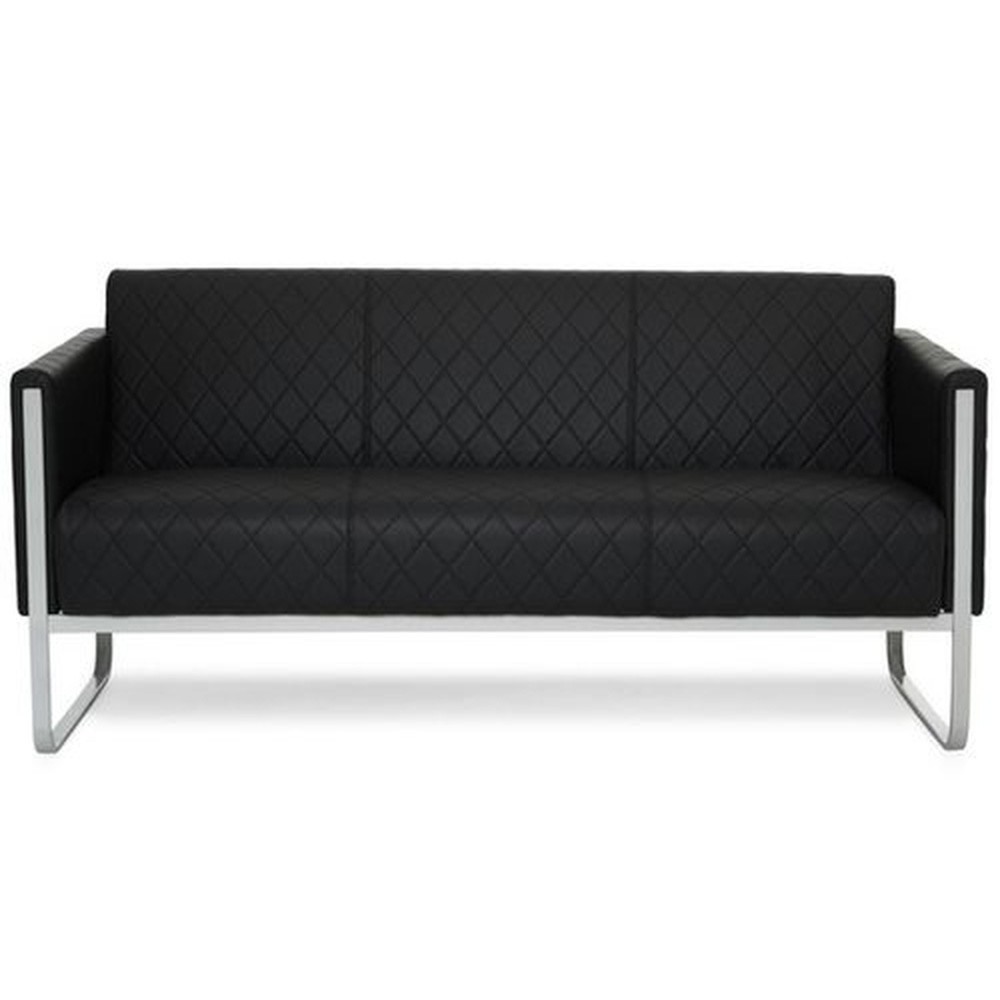 hjh OFFICE Loungesofa ARUBA STEP Gestell lichtgrau Kunstleder, 3-Sitzer, schwarz