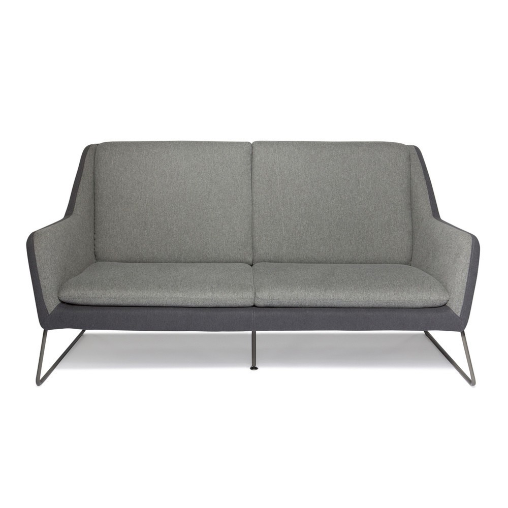 hjh OFFICE Loungesofa LAGUN Kufengestell, 3 Sitzer, hellgrau/dunkelgrau