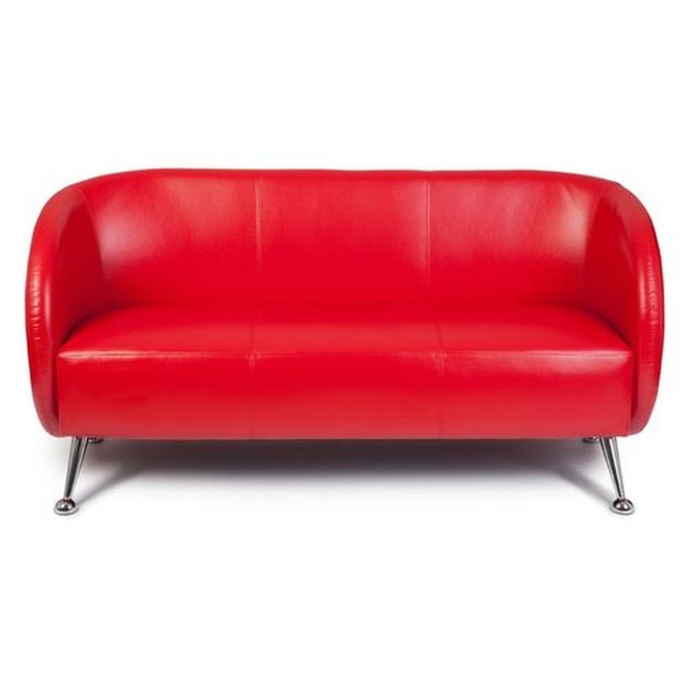 hjh OFFICE Loungesofa / Club Sofa ST. LUCIA Kunstleder, 3-Sitzer, rot