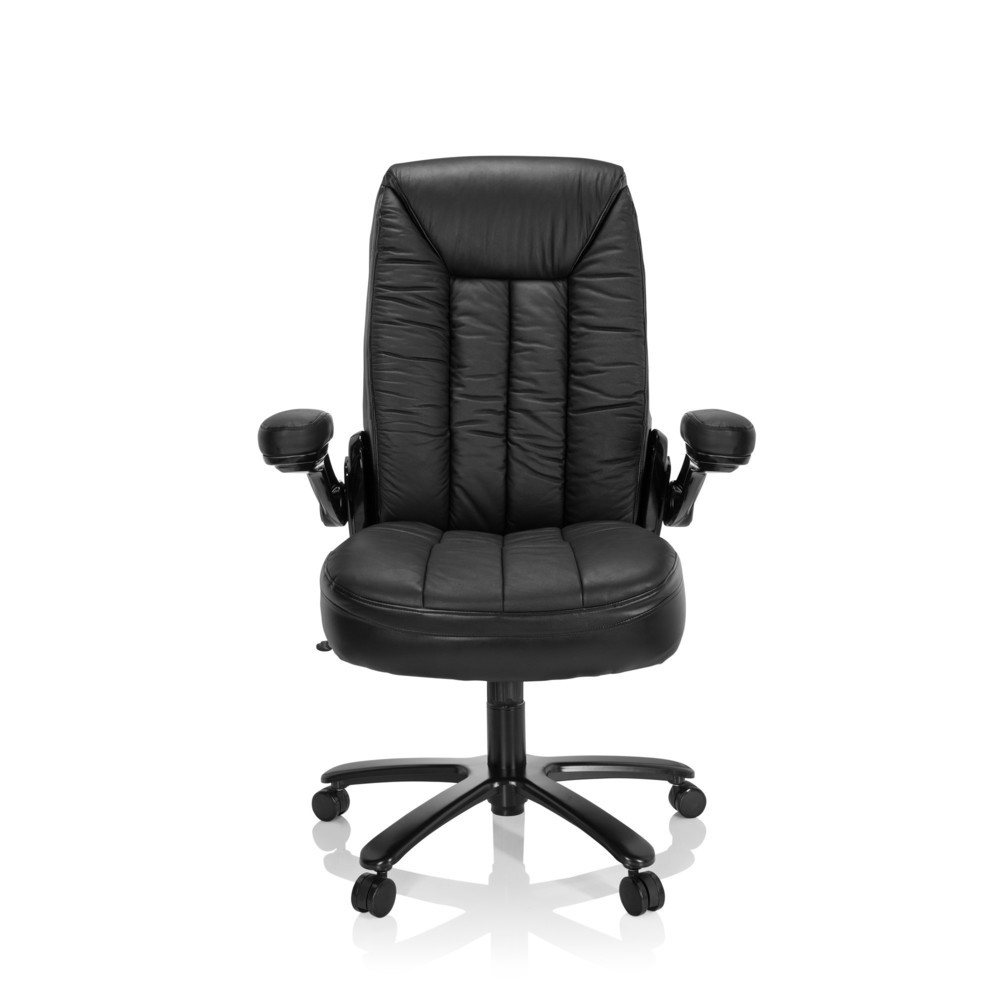 Produktabbildung: hjh OFFICE Schwerlaststuhl / Büro INSTRUCTOR III XXL Leder, schwarz