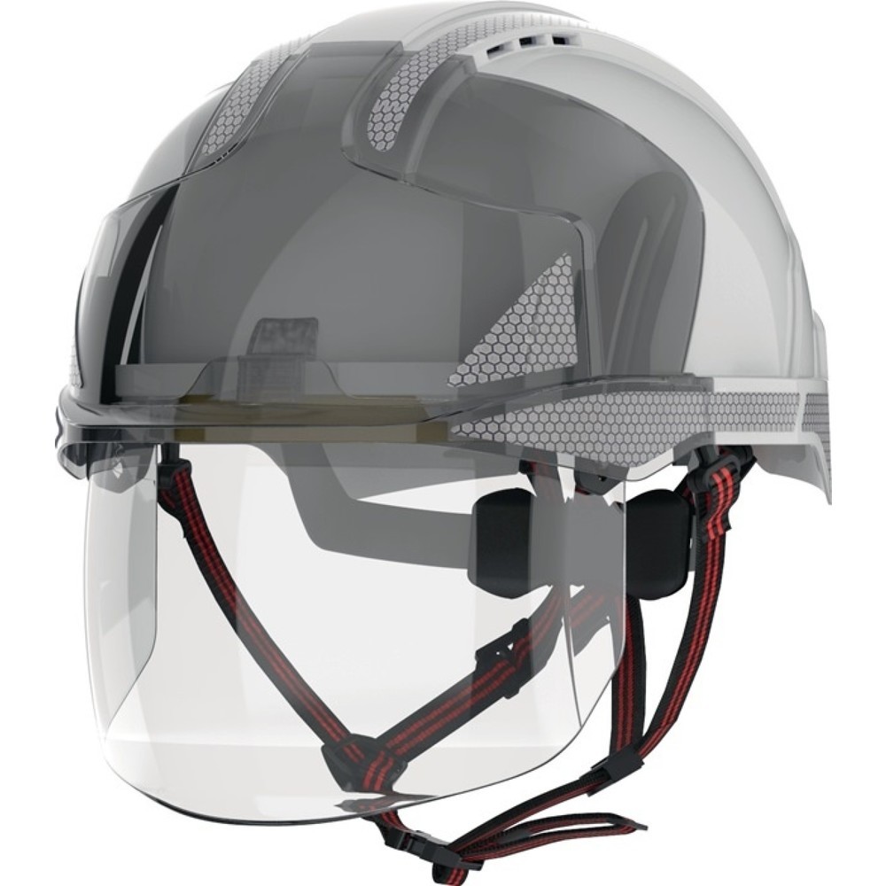 JSP Industriekletterhelm EVO® VISTAshield® Dualswitch™, weiß/rauch, ABS