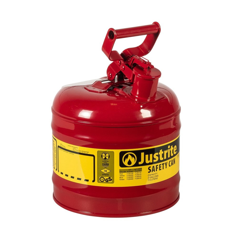 Justrite® Sicherheitsbehälter Typ I, Schwinggriff, rot, 7,5 Liter