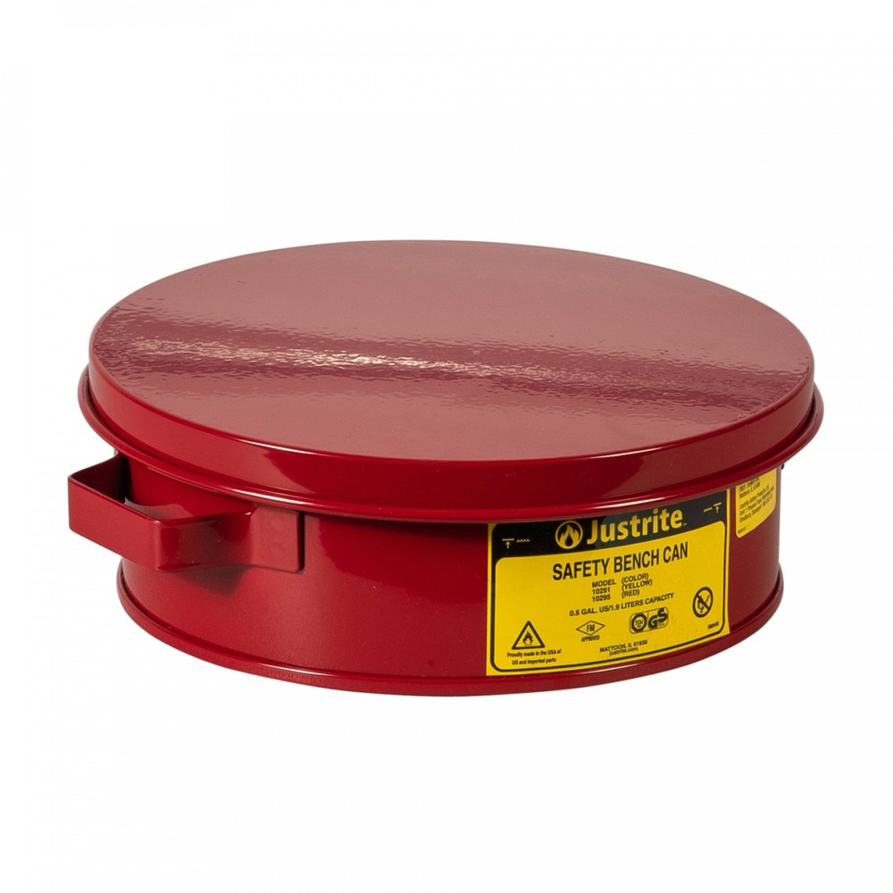 Justrite® Tränkbehälter mit Klappdeckel, rot, 2 Liter