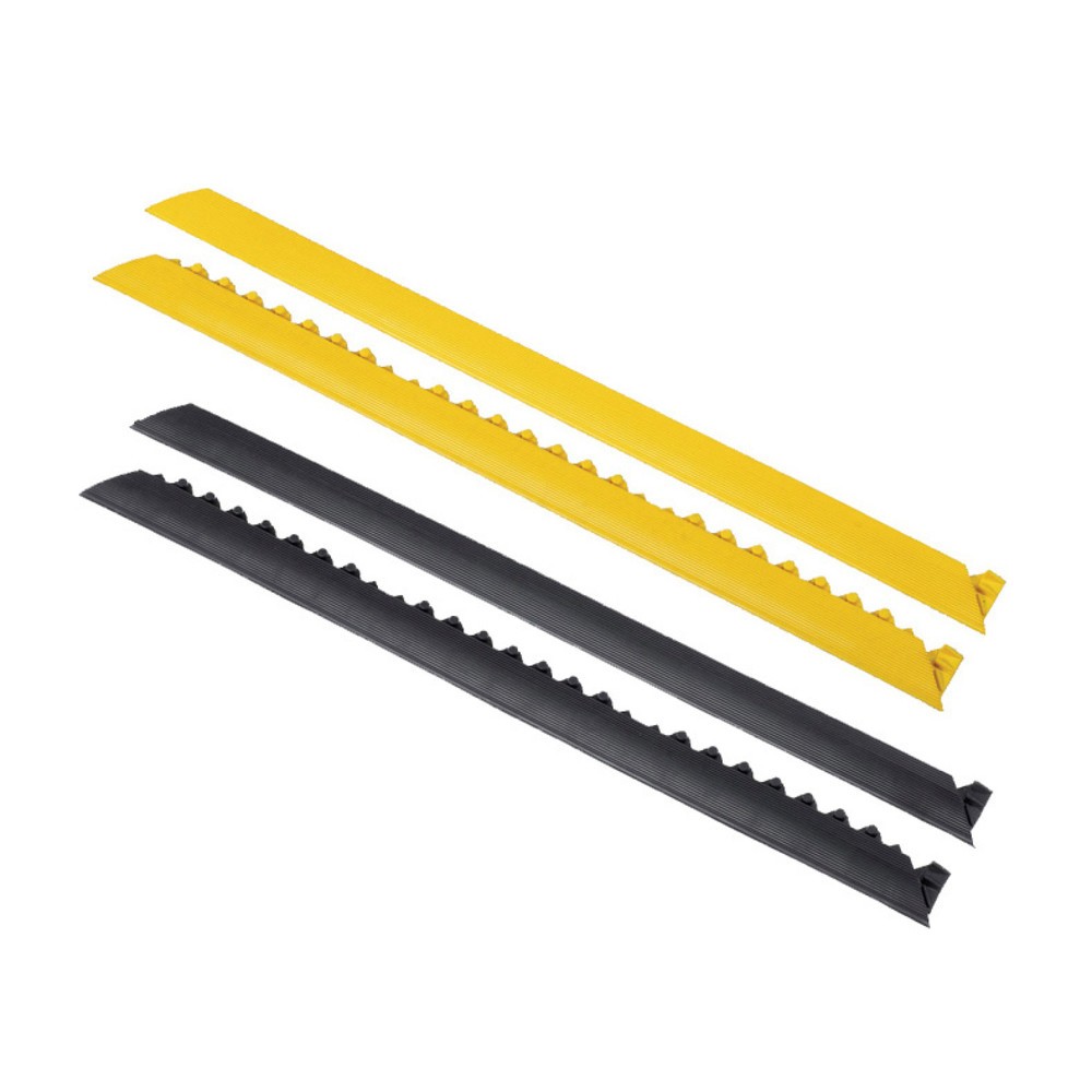Kantenleiste, Stecksystem für NoTrax Schweißer-Arbeitsplätze, ohne Noppen, BxL 910 x 52 mm, gelb