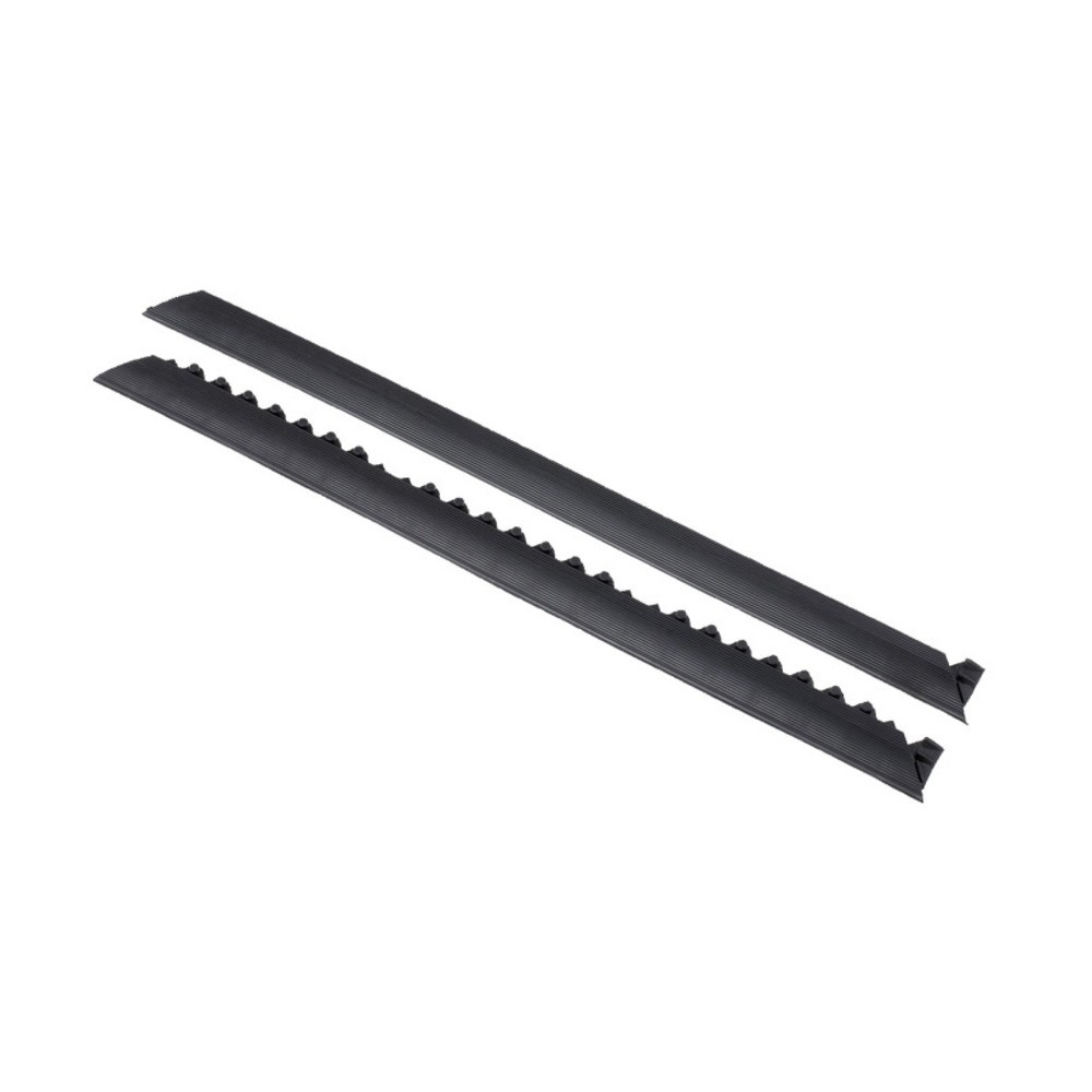 Kantenleisten für NoTrax Bodenplatten-Stecksystem Montage-Arbeitsplätze, mit Noppen, BxL 50 x 910 mm, schwarz