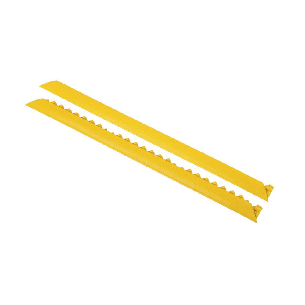 Kantenleisten für NoTrax Bodenplatten-Stecksystem Montage-Arbeitsplätze, ohne Noppen, BxL 50 x 910 mm, gelb