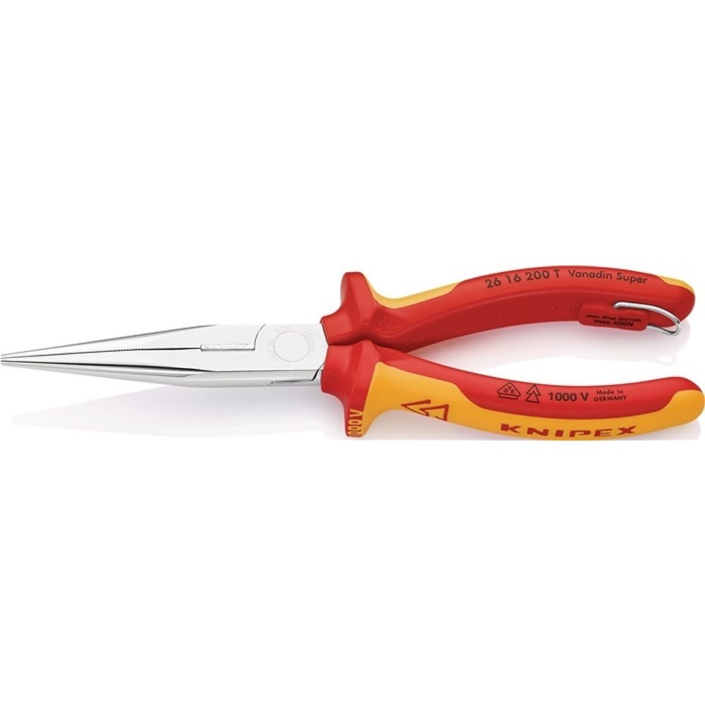 KNIPEX Flachrundzange L.200mm ger.VDE tauchisol