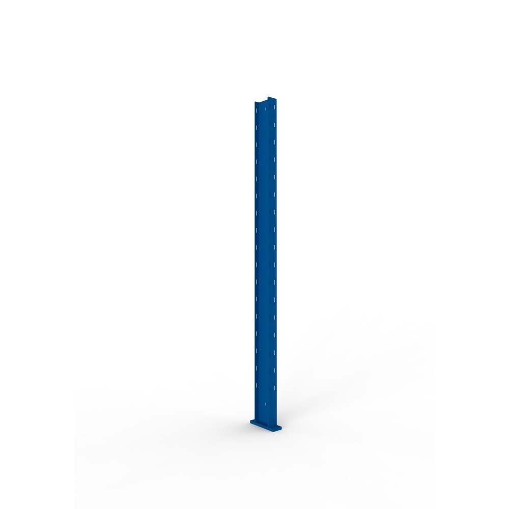 Kragarmständerprofil für META Kragarmregal, mit Anschlußplatte für Multistrong L, RAL 5010 enzianblau, Höhe 2.000 mm