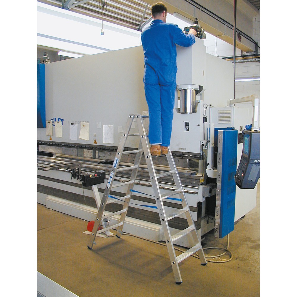 KRAUSE® STABILO Stufen-Leiter, 2-seitig begehbar, hochfest gebördelt aus Aluminium, Standhöhe 0,70 m