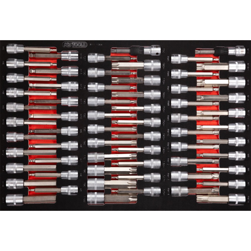 Produktabbildung Nr. 3: KS TOOLS 1/2'' Bit-Stecknuss-Satz in Schaumstoffeinlage, 64-tlg