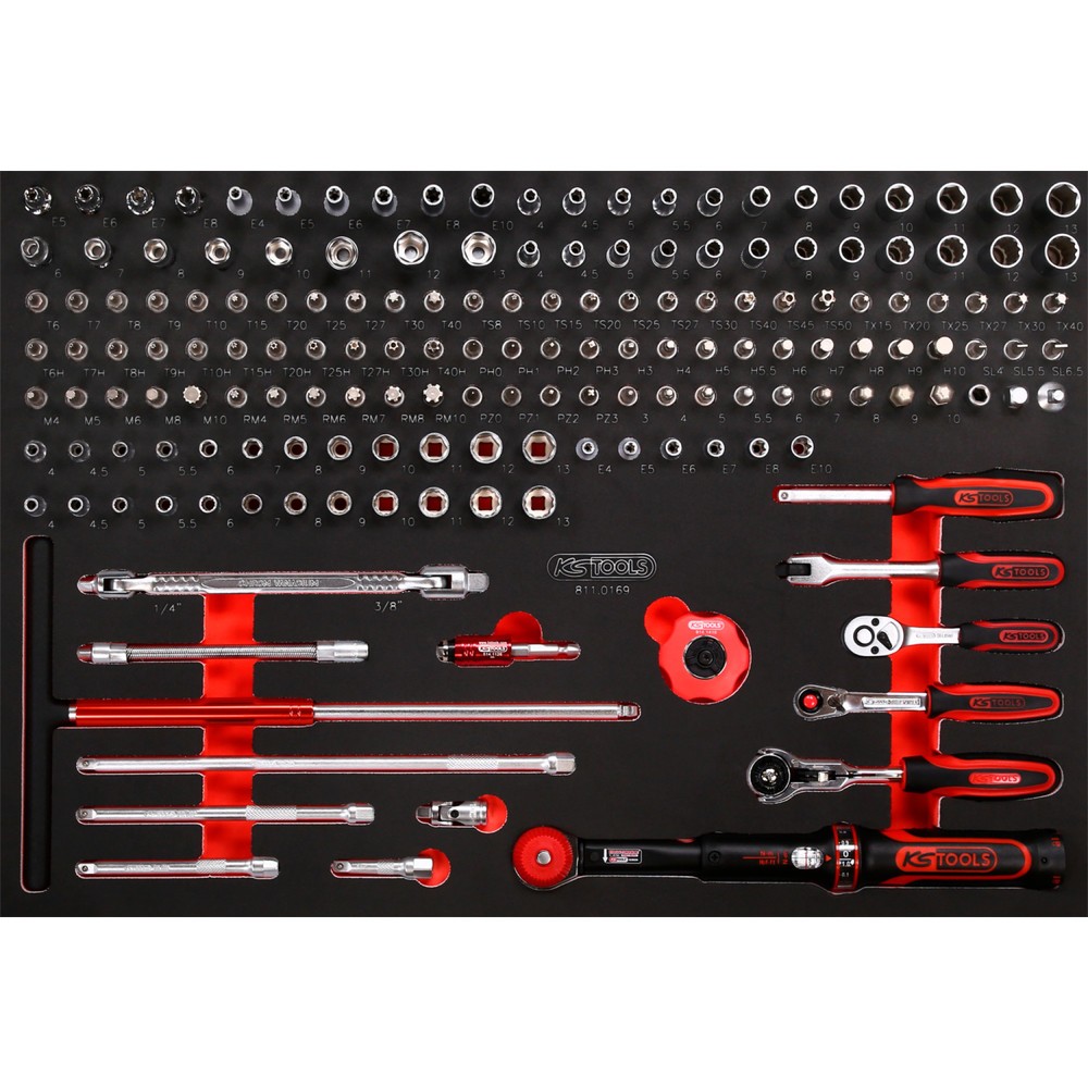 KS TOOLS 1/4'' Steckschlüssel-Satz in Schaumstoffeinlage, 169-tlg