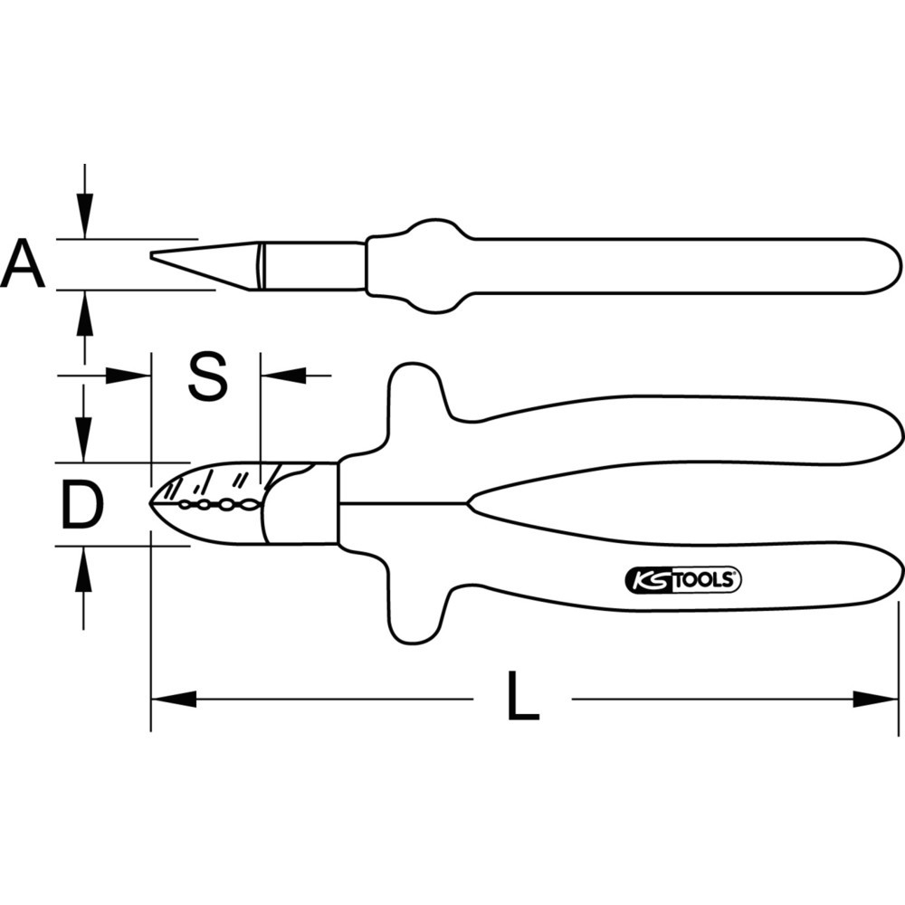 Produktabbildung Nr. 3: KS TOOLS 1000V Elektriker-Seitenschneider, 175mm