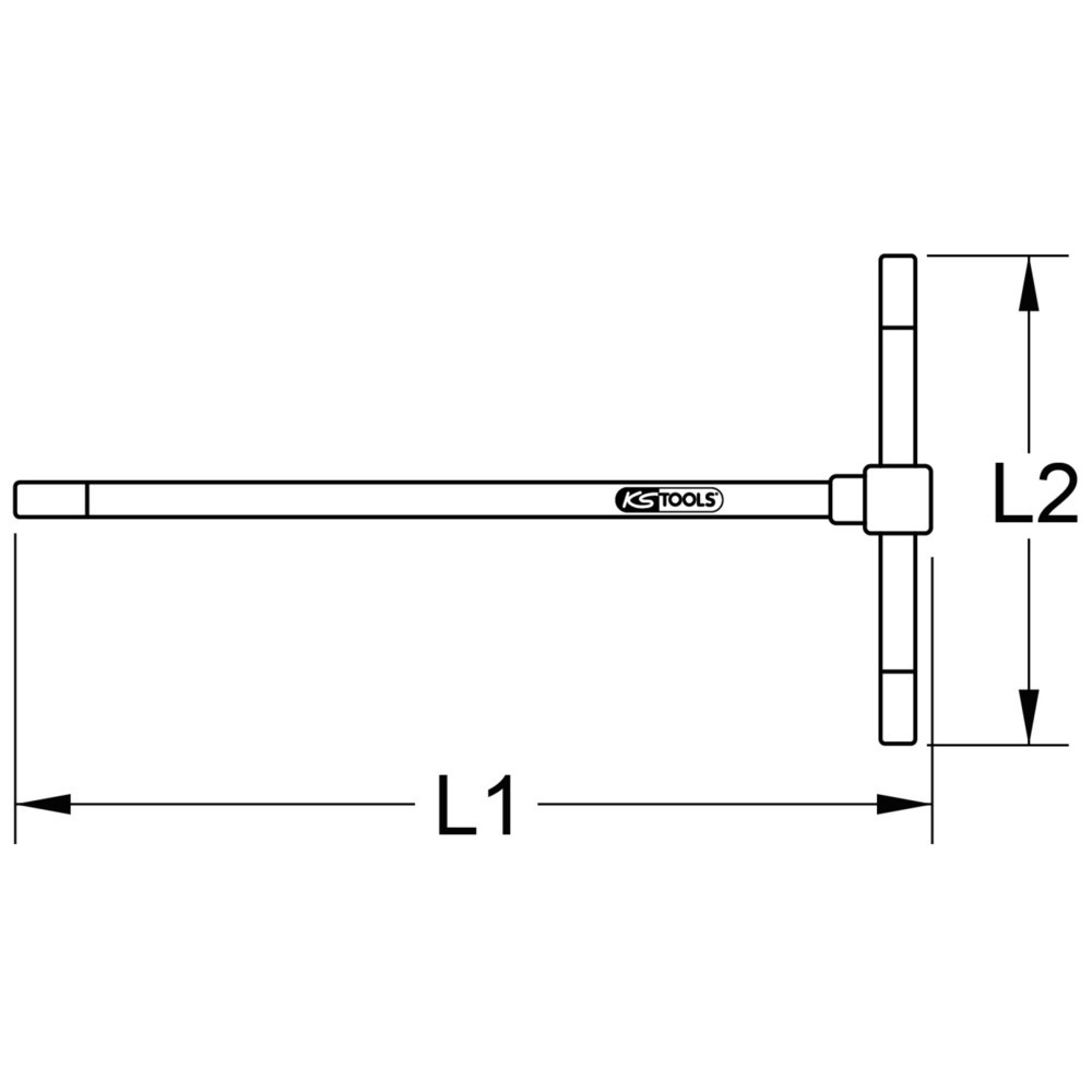 KS TOOLS 3-Wege T-Griff-Innensechskant-Schlüssel, 4,5 mm