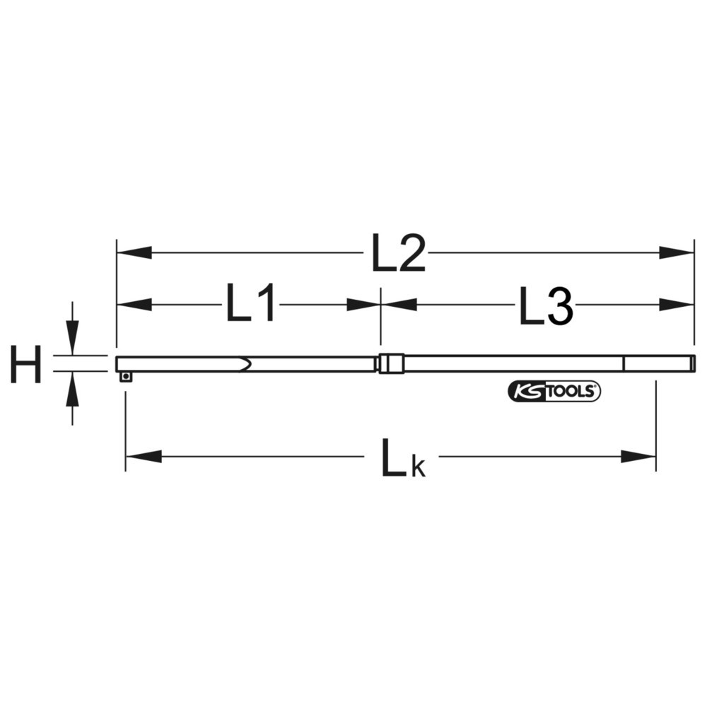 KS TOOLS 1/2"ALUTORQUEprecision-Drehmomentschlüssel, 20-120Nm, Rechts-Linksanzug, Doppelvierkant