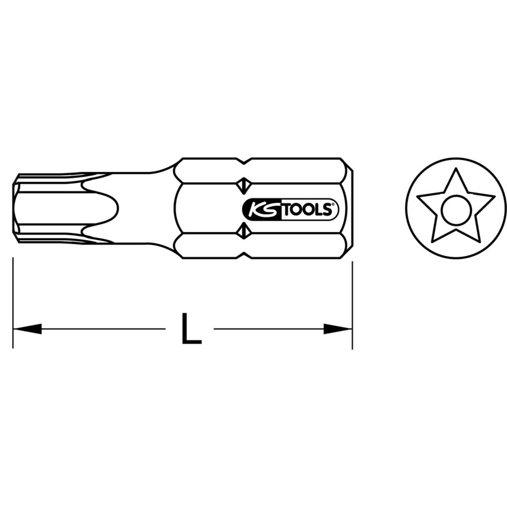 KS TOOLS 10 mm Bit für Fünfstern, Bohrung, TS45