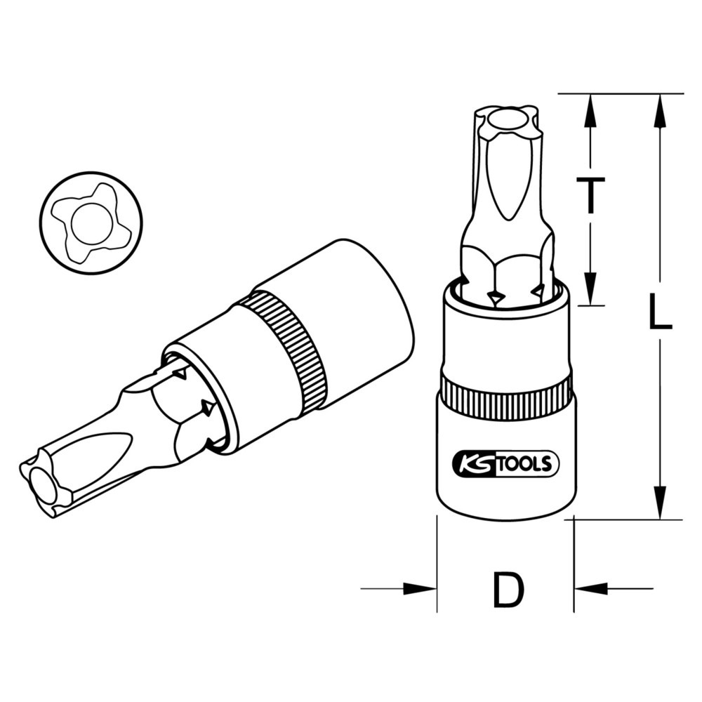 KS TOOLS 3/8" Bit-Stecknuss für MTS MORTORq®-Schrauben, MTS0