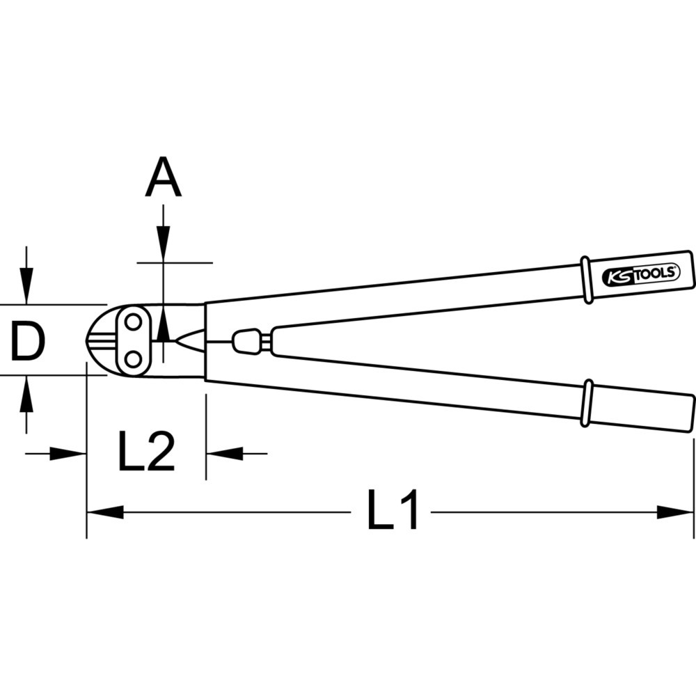 KS TOOLS Bolzenschneider mit Schutzisolierung, 610mm