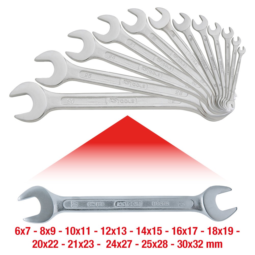 Produktabbildung Nr. 2: KS TOOLS Doppel-Maulschlüssel-Satz, 12-tlg, 6x7-30x32mm