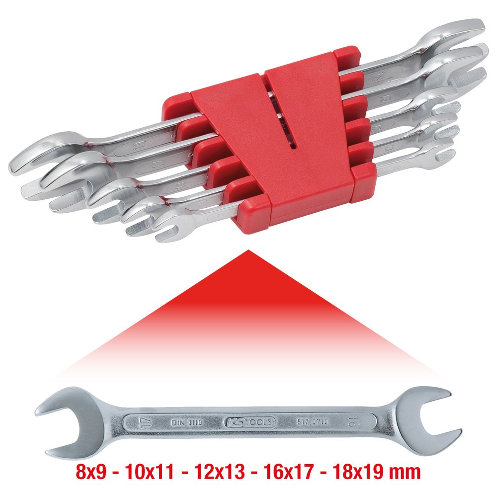 Produktabbildung Nr. 2: KS TOOLS Doppel-Maulschlüssel-Satz, 5-tlg 8-19mm