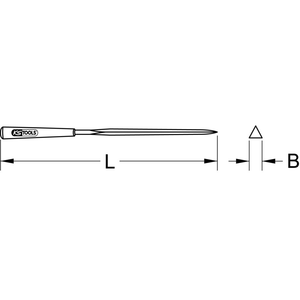 KS TOOLS Dreikant-Nadelfeile extra schlank, 2mm